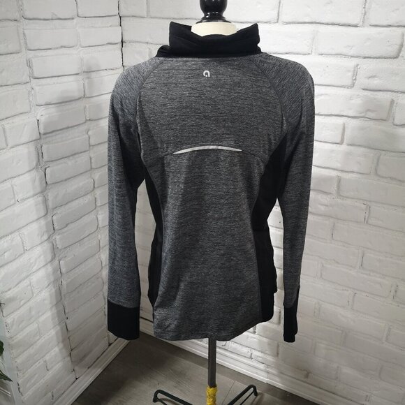 Hyba Warm Systems Ladies Size Large Grey & Black Turtleneck Fleece Lined Top - Picture 2 of 12